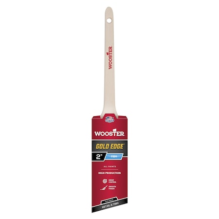 Wooster 2" Thin Angle Sash Soft, Gold CT Polyester Bristle, Paint Brush, Wood Handle 5234-2